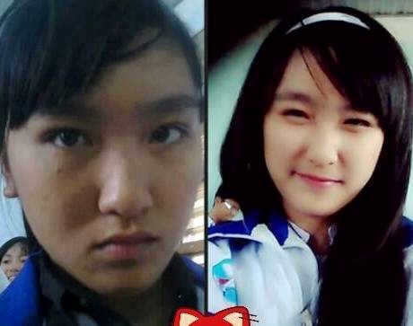 Giật mình với nhan sắc thật của các hot girl