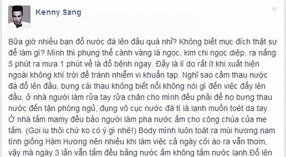 Kenny Sang: Không chơi “dội nước đá” vì body giống mùi Hàm Hương
