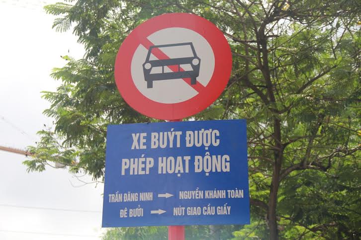 Bắt đầu cấm ô tô lưu thông vào đường Xuân Thủy – Cầu Giấy