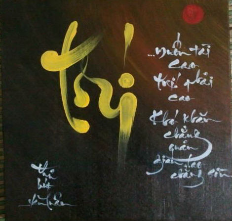 8X Hải Phòng đam mê vẽ tranh thư pháp 