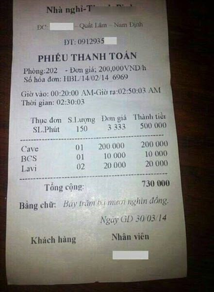 Bàng hoàng với những hóa đơn gây sốc ở Việt Nam Bàng hoàng với những hóa đơn gây sốc ở Việt Nam