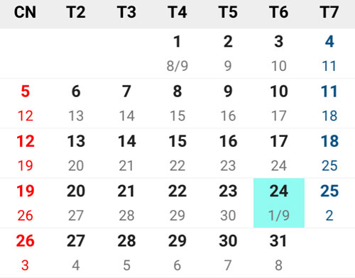 Chuyên gia khẳng định năm 2014 nhuận 2 tháng 9