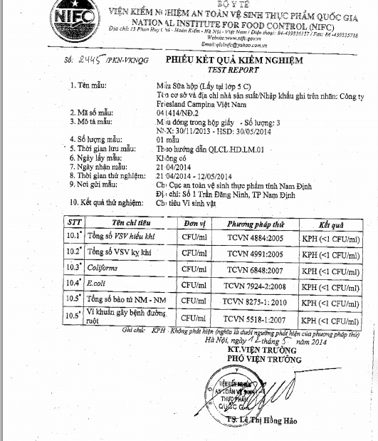 Học sinh Nam Định ngộ độc: Kết quả sữa Cô Gái Hà Lan âm tính Học sinh Nam Định ngộ độc: Kết quả sữa Cô Gái Hà Lan âm tính