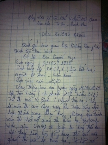 Kiểm điểm hai giám thị hạch sách thí sinh trong phòng thi