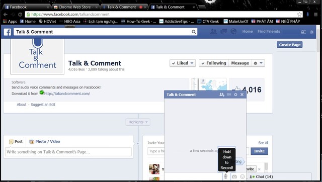 Nhấn và giữ để thu âm