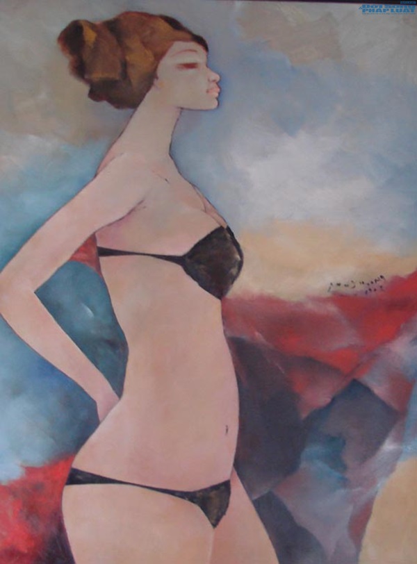 Xem tranh đàn bà sinh động của họa sĩ U90 Phạm Cung