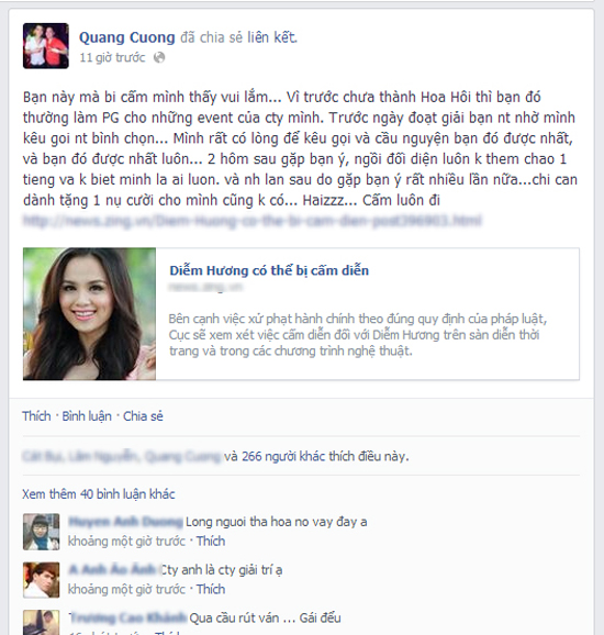 Quản lí Quang Hà vạch mặt Diễm Hương làm PG, vô ơn Quản lí Quang Hà vạch mặt Diễm Hương làm PG, vô ơn