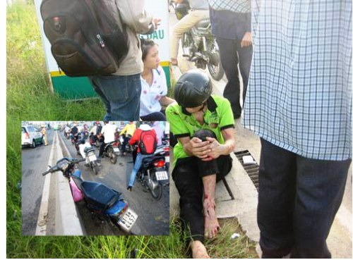 Hai vụ tai nạn trên xa lộ Hà Nội, 3 người nhập viện