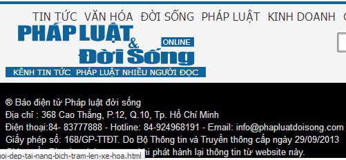 Cảnh báo website giả mạo Báo Đời sống & Pháp luật Cảnh báo website giả mạo Báo Đời sống & Pháp luật