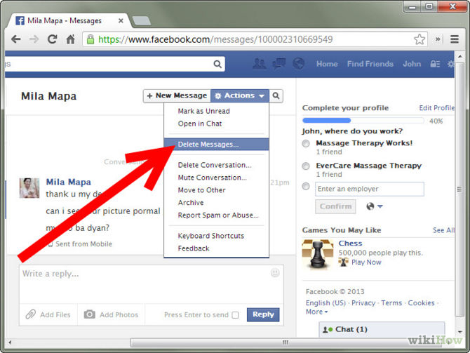 Cách xóa vĩnh viễn lịch sử chat trên Facebook