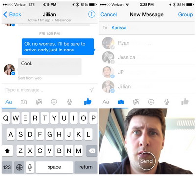 Facebook Messenger tăng lực cho chia sẻ ảnh và video Facebook Messenger tăng lực cho chia sẻ ảnh và video