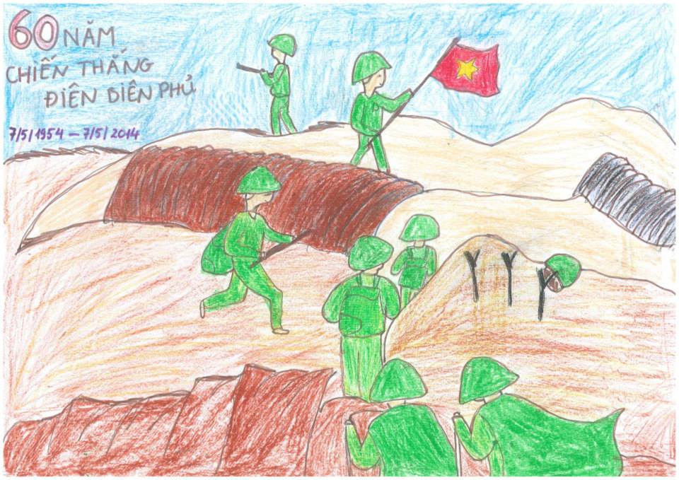 Chiến thắng Điện Biên Phủ qua bàn tay của Họa sĩ nhí