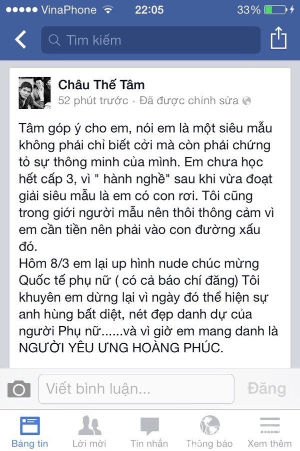 Bạn gái Ưng Hoàng Phúc bị 