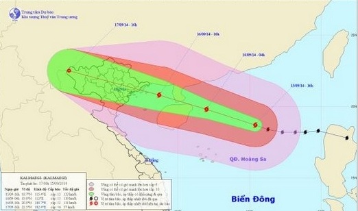 Từ đêm 16/9: Bão số 3 sẽ gây mưa rất to ở Bắc Bộ