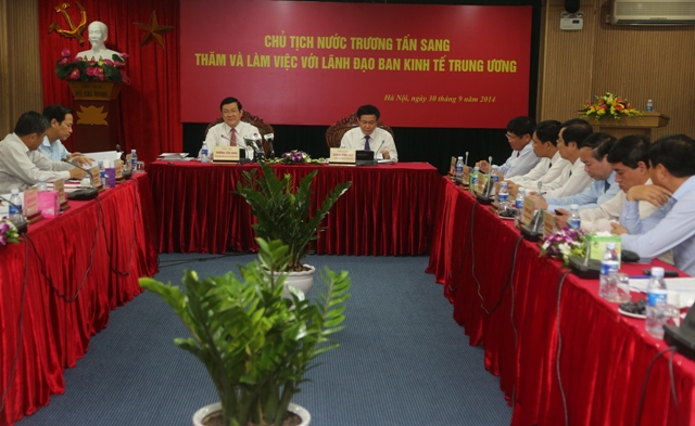 Chủ tịch nước làm việc với Ban Kinh tế Trung ương Chủ tịch nước làm việc với Ban Kinh tế Trung ương