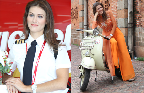 Ngắm nữ phi công xinh đẹp như người mẫu Ngắm nữ phi công xinh đẹp như người mẫu