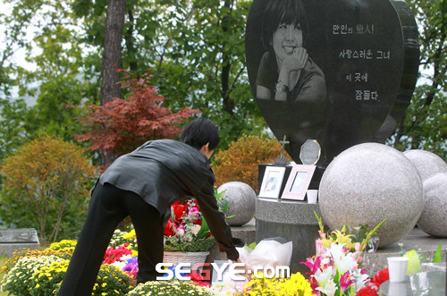 Sao Hàn lặng người trước mộ Choi Jin Sil