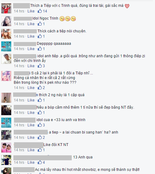 Vũ Khắc Tiệp thể hiện tình cảm với Ngọc Trinh