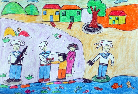 Hoàng Sa - Trường Sa hiện lên đầy cảm xúc qua nét vẽ trẻ thơ