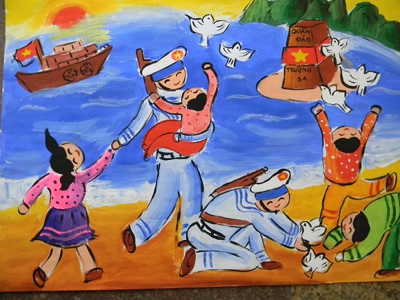 Hoàng Sa - Trường Sa hiện lên đầy cảm xúc qua nét vẽ trẻ thơ