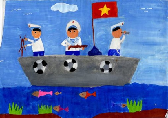 Hoàng Sa - Trường Sa hiện lên đầy cảm xúc qua nét vẽ trẻ thơ