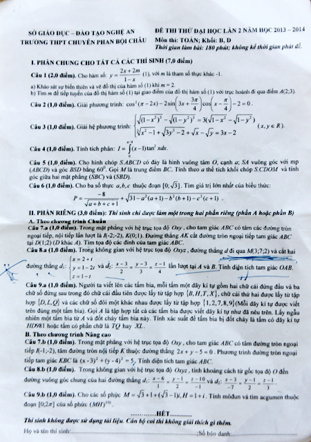 Đưa giàn khoan trái phép Hải Dương 981 vào đề thi thử đại học Đưa giàn khoan trái phép Hải Dương 981 vào đề thi thử đại học