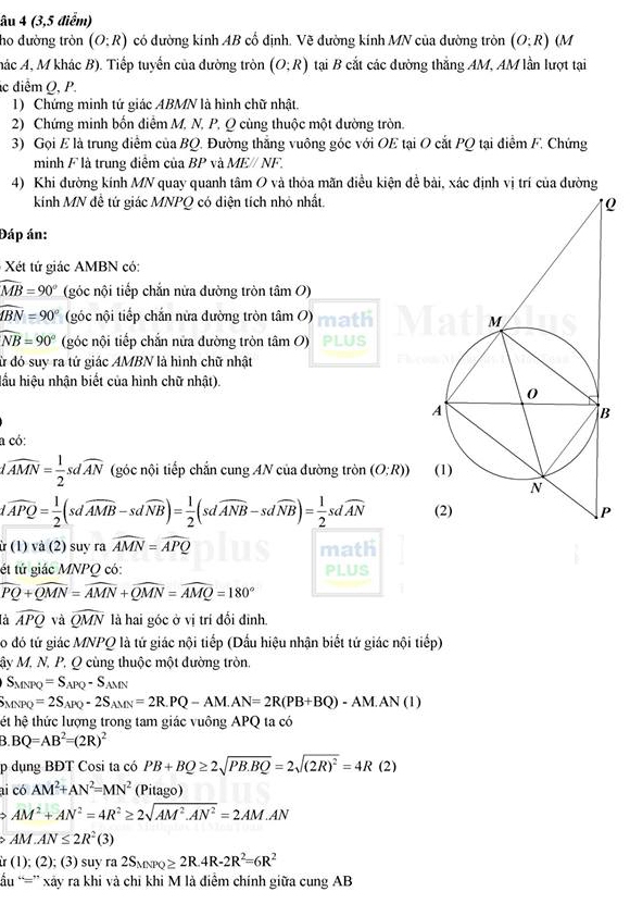 Đáp án đề thi môn Toán tuyển sinh lớp 10 năm 2014 tại Hà Nội