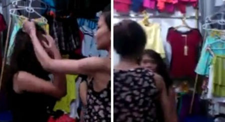 Nữ sinh Bắc Giang trộm đồ bị chủ đánh, bắt lột quần giữa chợ