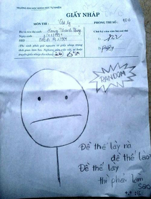 Loạt siêu phẩm giấy nháp cực hài của sĩ tử khi 'cắn bút' Loạt siêu phẩm giấy nháp cực hài của sĩ tử khi 'cắn bút'
