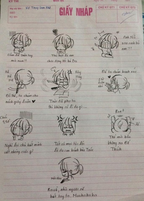 Loạt siêu phẩm giấy nháp cực hài của sĩ tử khi 'cắn bút' Loạt siêu phẩm giấy nháp cực hài của sĩ tử khi 'cắn bút'