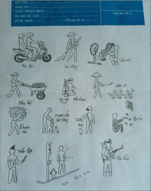 Loạt siêu phẩm giấy nháp cực hài của sĩ tử khi 'cắn bút' Loạt siêu phẩm giấy nháp cực hài của sĩ tử khi 'cắn bút'