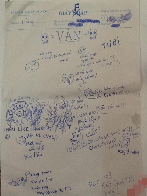 Loạt siêu phẩm giấy nháp cực hài của sĩ tử khi 'cắn bút' Loạt siêu phẩm giấy nháp cực hài của sĩ tử khi 'cắn bút'