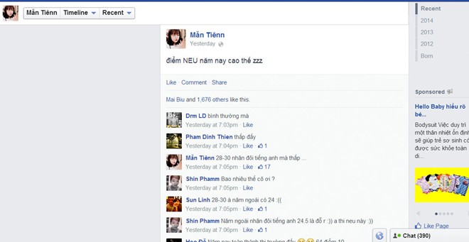 Điểm thi Đại học của các hot girl sinh năm 96