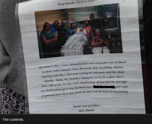 Lá thư lạ trong chiếc chai lênh đênh trên biển
