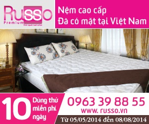 Nệm cao cấp Russo: Dùng thử mới mua Nệm cao cấp Russo: Dùng thử mới mua