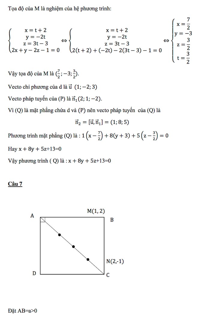 Đáp án đề thi đại học môn toán khối A năm 2014 Đáp án đề thi đại học môn toán khối A năm 2014