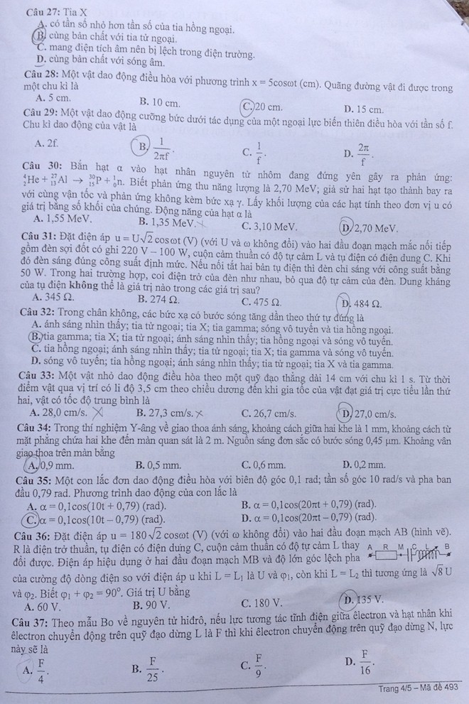 Đề thi đại học môn Vật Lý khối A và A1 năm 2014 Đề thi đại học môn Vật Lý khối A và A1 năm 2014
