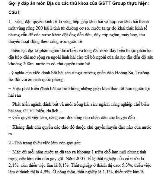 Đáp án đề thi đại học môn Địa Lý khối C năm 2014 Đáp án đề thi đại học môn Địa Lý khối C năm 2014