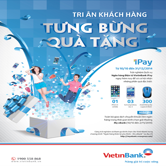 Cơ hội nhận iPhone 6 khi giao dịch trên VietinBank iPay Cơ hội nhận iPhone 6 khi giao dịch trên VietinBank iPay