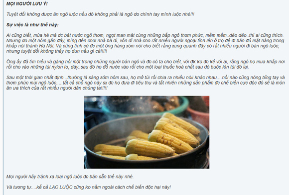 Ngô ủ hóa chất tự chín: Đâu là sự thật?