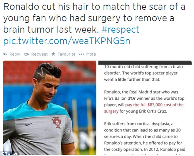 Bí mật đằng sau kiểu tóc mới của Cristiano Ronaldo