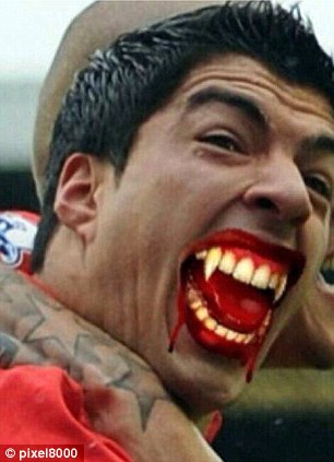 Những hình ảnh “chế” hài hước sau vụ cắn người của Luis Suarez 