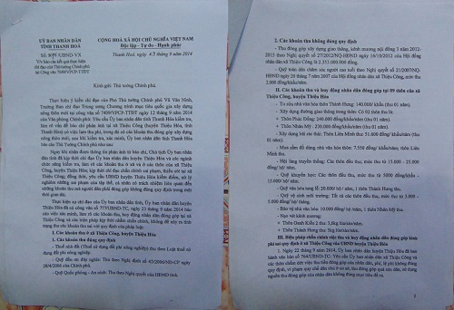 Thanh Hóa: Lạm thu của dân hàng tỉ đồng vẫn không bị xử phạt? Thanh Hóa: Lạm thu của dân hàng tỉ đồng vẫn không bị xử phạt?