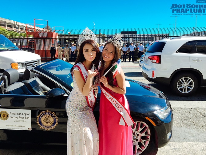 Hoa hậu Jennifer Chung cùng hoa hậu San Francisco diễu hành 