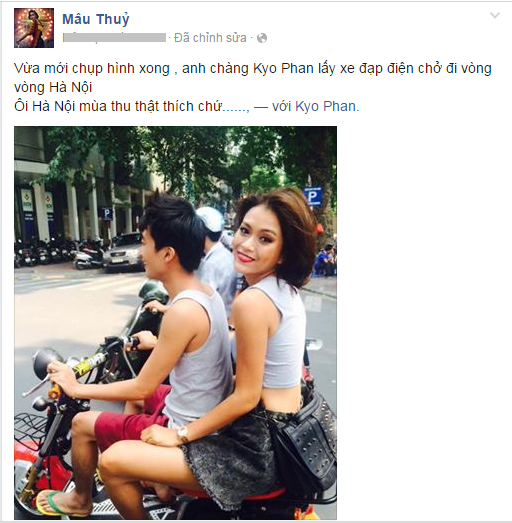 Mâu Thủy bị fans nhắc nhở vì không đội mũ bảo hiểm