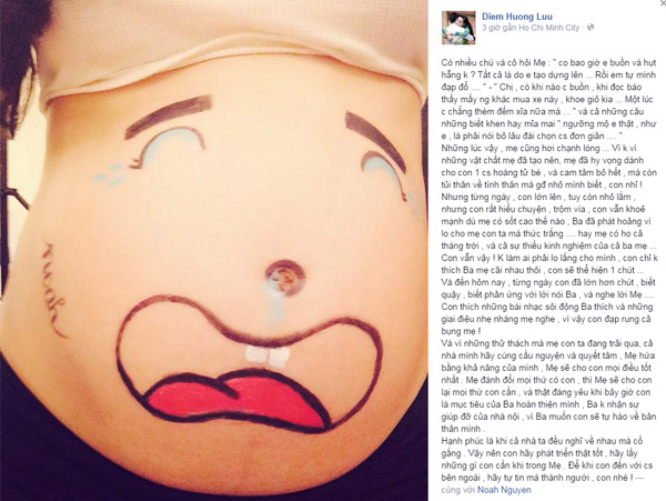 Diễm Hương giản dị khoe bụng bầu đi siêu thị