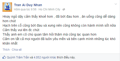 Người mẫu Duy Nhân bị ung thư vòm họng