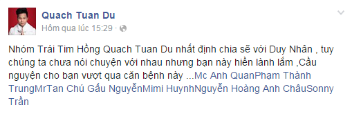 Người mẫu Duy Nhân bị ung thư vòm họng