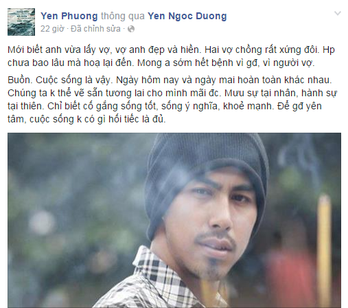 Người mẫu Duy Nhân bị ung thư vòm họng