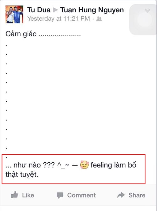 Vợ Tuấn Hưng hạ sinh quý tử nặng 3,1 kg